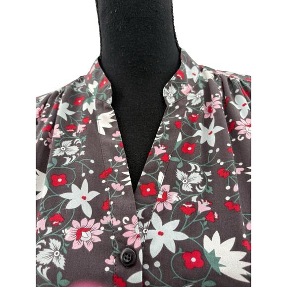 Cabi Womens Plaza Fiesta Floral Gray Sleeveless‎ Button Front Career Work Blouse - Picture 5 of 7